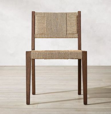 Finitura Natural Nitrolacquer Madeira Sólida Tecido Cordão de Carvalho Cadeira de Jantar para Restaurante de Design Japonês Moderno ou Encosto de Braço
