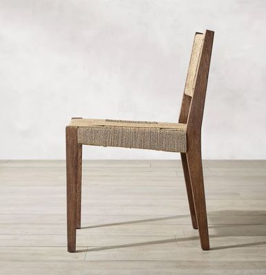 Finitura Natural Nitrolacquer Madeira Sólida Tecido Cordão de Carvalho Cadeira de Jantar para Restaurante de Design Japonês Moderno ou Encosto de Braço