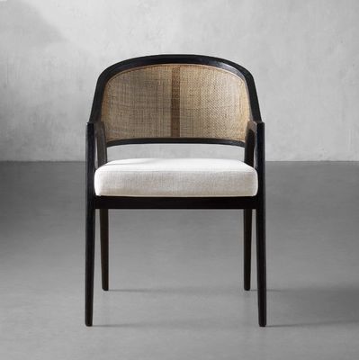 Modelo Nórdico Simples Moderno Tecido de Madeira Sólida de Rattan Cadeira de Sala de Jantar para Restaurante Morden