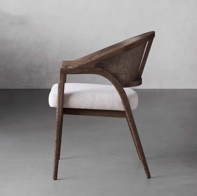 Modelo Nórdico Simples Moderno Tecido de Madeira Sólida de Rattan Cadeira de Sala de Jantar para Restaurante Morden