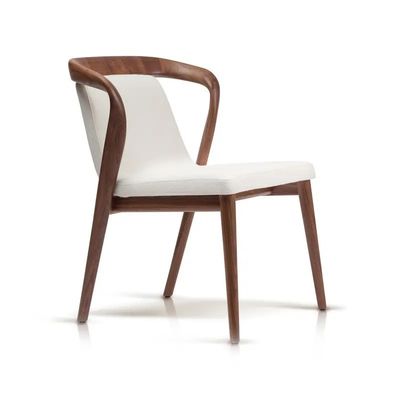 Branco/marrom Design Nórdico Moderno Cadeiras de Restaurante Modelo Madeira Sólida PU Cadeira de Couro Sala de Jantar