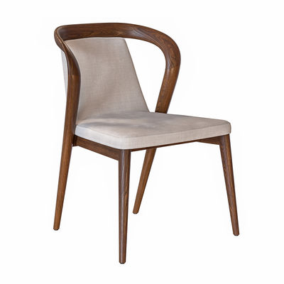 Branco/marrom Design Nórdico Moderno Cadeiras de Restaurante Modelo Madeira Sólida PU Cadeira de Couro Sala de Jantar