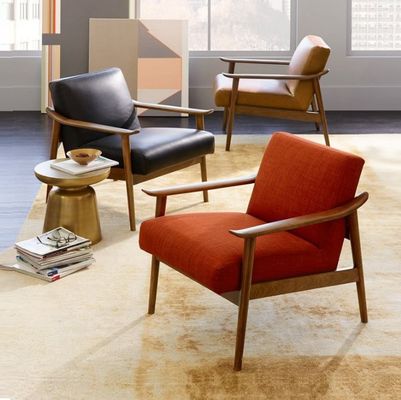 Cadeira de lazer de tecido de sala de estar / PU de couro com personalização de estilo de design moderno