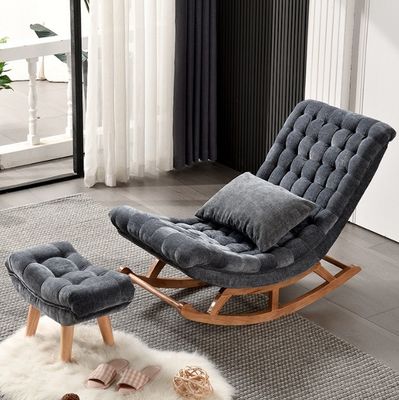 Mobiliário moderno de sala de estar de hotel nórdico Sofá único Cadeira de madeira maciça Veludo / PU Couro em estilo popular