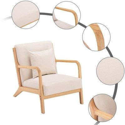 Cadeira de sala de estar de veludo/algodão e linho/PU de pele para interiores modernos e elegantes