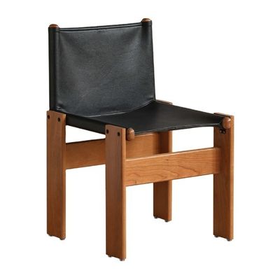 Cadeira de jantar italiana clássica de luxo moderna de cera de óleo de couro de madeira para mobiliário de sala de estar dentro de embalagem de correio N