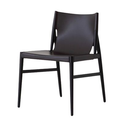 Cadeira de jantar de madeira italiana clássica de luxo moderna Cadeira de café estilo preto/marrom mobiliário de sala de estar de couro PU