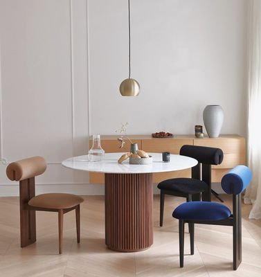 Veludo / lã de cordeiro material de cobertura assento macio cadeira de sala de jantar cadeira para casa móveis sala de estar e hotel design de amostra moderna