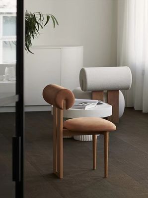 Veludo / lã de cordeiro material de cobertura assento macio cadeira de sala de jantar cadeira para casa móveis sala de estar e hotel design de amostra moderna