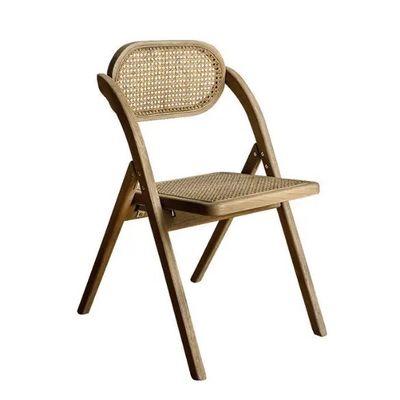 Mobiliário para o lar em geral Cadeira dobrável de estilo francês moderno resistente Cadeira de retalho de rotão Cadeira de jantar de madeira maciça Cadeira dobrável