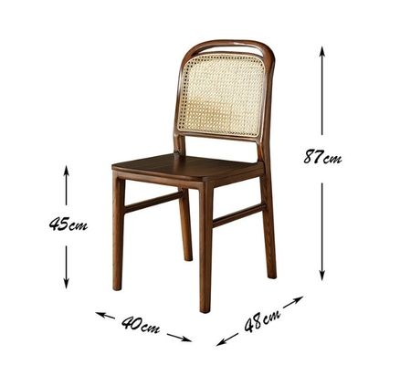 Finish Nitrolacquer Chave de jantar de madeira maciça para design de lazer de Rattan