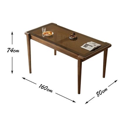 Finish Nitrolacquer Chave de jantar de madeira maciça para design de lazer de Rattan