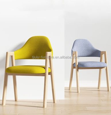 Cadeira de sala de jantar com quadro de madeira Mobiliário doméstico nórdico Cozinha Assento de tecido estofado para hotel Restaurante e casa