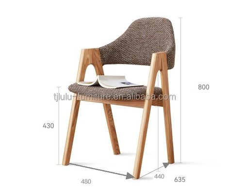 Moderno Design Armazém de madeira Mobiliário doméstico nórdico Cozinha Cadeira de sala de jantar estofada Tecido para restaurante de hotel