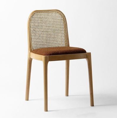 Cadeira de jantar de lã de cordeiro / veludo W47*D50*H78CM Luxury Modern Wood para móveis de sala de estar