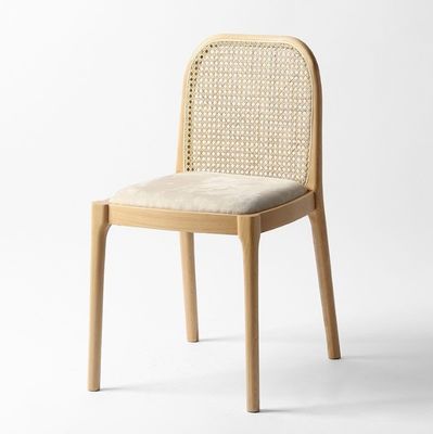 Cadeira de jantar de lã de cordeiro / veludo W47*D50*H78CM Luxury Modern Wood para móveis de sala de estar
