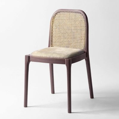 Cadeira de jantar de lã de cordeiro / veludo W47*D50*H78CM Luxury Modern Wood para móveis de sala de estar