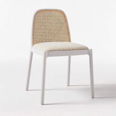 Cadeira de jantar de lã de cordeiro / veludo W47*D50*H78CM Luxury Modern Wood para móveis de sala de estar