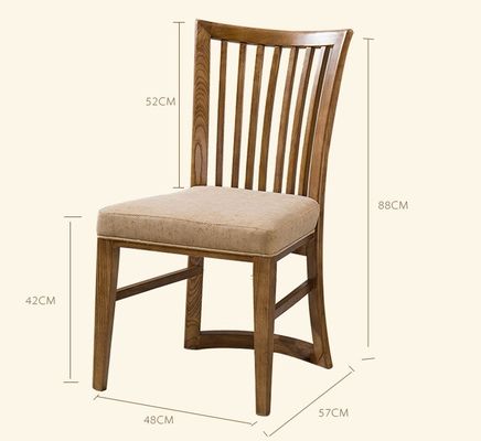 Móveis de interior de design moderno e simples Refeições sólidas De madeira de carvalho Cadeira de restaurante de madeira de carvalho Mobiliário de sala de estar Embalagem de correio N W48*D57*H88CM
