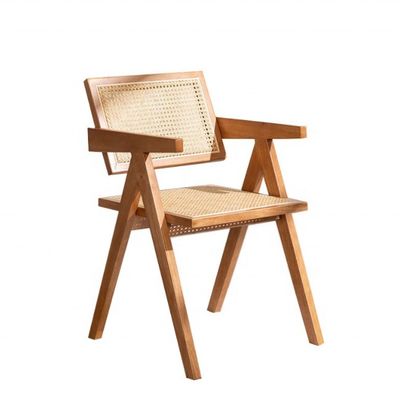 Serviço OEM aceito Designers de móveis de sala de jantar cadeira de rotão de madeira sólida nórdica com encosto