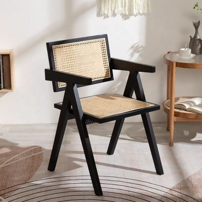 Serviço OEM aceito Designers de móveis de sala de jantar cadeira de rotão de madeira sólida nórdica com encosto
