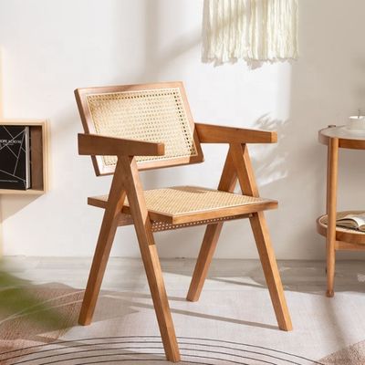 Serviço OEM aceito Designers de móveis de sala de jantar cadeira de rotão de madeira sólida nórdica com encosto