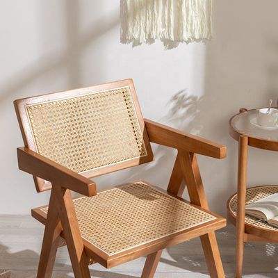 Serviço OEM aceito Designers de móveis de sala de jantar cadeira de rotão de madeira sólida nórdica com encosto