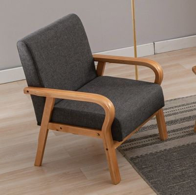 Casa Mobiliário Lounge Cadeira de braço de madeira moderna Sofá Cadeira com PU Couro/Tecido Material de cobertura Embalagem de correio N