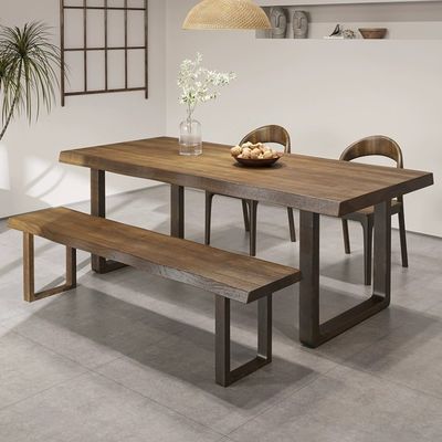 Assento japonês de luxo Mobiliário de sala de jantar Mesa rectangular mesa de jantar de madeira maciça Conjunto sem Vila dobrável para villa