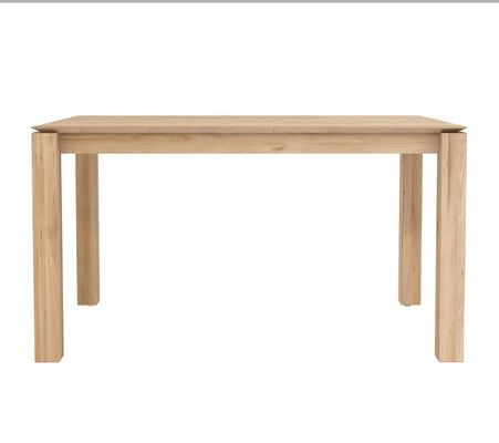 Casa Móveis Mesa de jantar de madeira maciça em cor natural para sala de jantar moderna