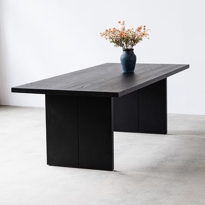 Mobiliário de mesa de madeira para casa moderna Mesa de jantar de madeira maciça para sala de jantar