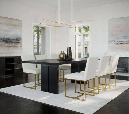 Mobiliário de mesa de madeira para casa moderna Mesa de jantar de madeira maciça para sala de jantar