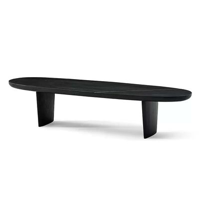 Tabela de café de madeira nórdica moderna para sala de estar sem dobragem na cor de nozes