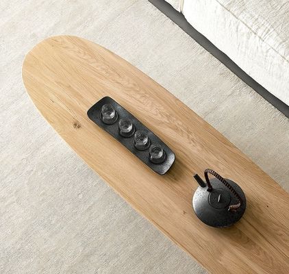 Tabela de café de madeira nórdica moderna para sala de estar sem dobragem na cor de nozes