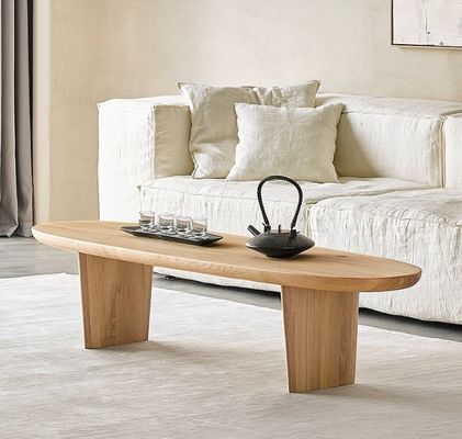 Tabela de café de madeira nórdica moderna para sala de estar sem dobragem na cor de nozes