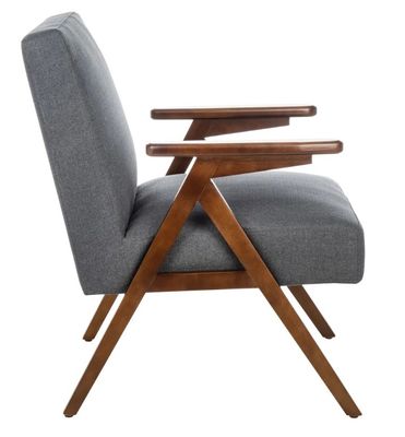 Casa Mobiliário Poltrona personalizada Poltrona de madeira maciça com design e tecido / couro PU