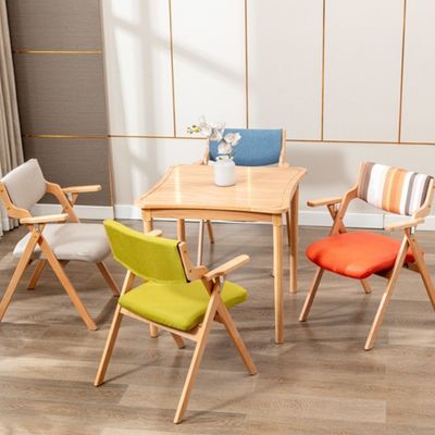 Nordic Classical Morden Madeira dobrável Arm Recreio cadeira de jantar Função Sala de jantar W45cm*D51cm*H83cm para sala de estar