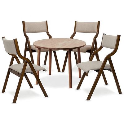 NC/PU Pintura acabamento pernas de madeira tecido estofado cadeira de jantar dobrável para fornecedores de restaurantes a granel