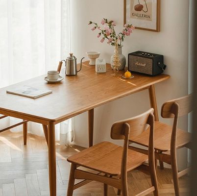 Estilo robusto Moderno Design simples Cor de nozes americana Mesa de jantar de madeira sólida Assento