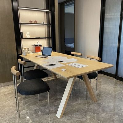 Conjunto de mesa de madeira de pinheiro para escritório executivo moderno de luxo