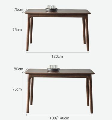 Moderna mesa de jantar e cadeira de madeira nórdica com moldura de madeira de borracha para escritório em casa