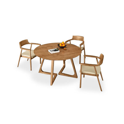 Nitrolacquer Finish estilo nórdico mesa de jantar de madeira maciça com NO design dobrado e mobiliário de sala de jantar