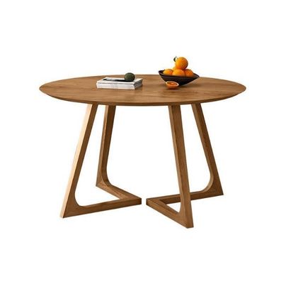 Nitrolacquer Finish estilo nórdico mesa de jantar de madeira maciça com NO design dobrado e mobiliário de sala de jantar