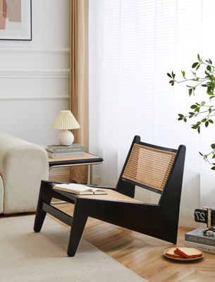 Modern Design Leisure Lounge Chairs Mobiliário de madeira Cadeiras de sala de estar com estrutura de carvalho natural Cadeira de madeira de rotão
