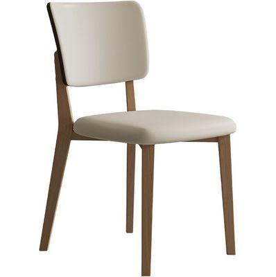 Cadeiras de jantar de hotel W47*D48*H86CM Morden Nordic PU Cadeira de couro de madeira para mobiliário de sala de jantar estofada