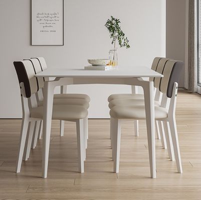 Cadeiras de jantar de hotel W47*D48*H86CM Morden Nordic PU Cadeira de couro de madeira para mobiliário de sala de jantar estofada
