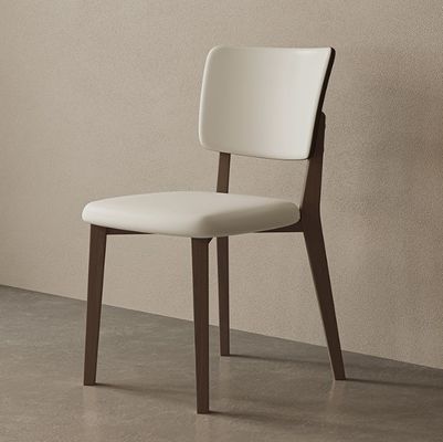 Cadeiras de jantar de hotel W47*D48*H86CM Morden Nordic PU Cadeira de couro de madeira para mobiliário de sala de jantar estofada