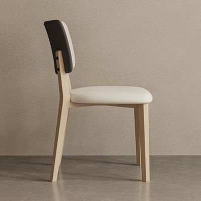 Cadeiras de jantar de hotel W47*D48*H86CM Morden Nordic PU Cadeira de couro de madeira para mobiliário de sala de jantar estofada