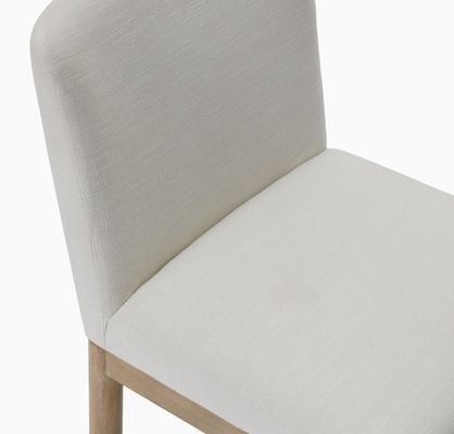 Mobiliário moderno para casa de café Tecido estofado Cadeira de jantar de madeira resistente com construção resistente