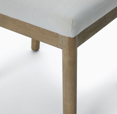 Mobiliário moderno para casa de café Tecido estofado Cadeira de jantar de madeira resistente com construção resistente